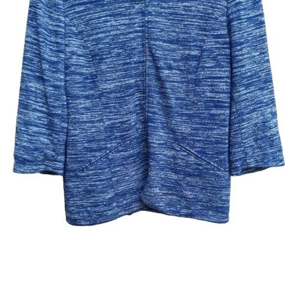 Coldwater Creek Jacket Blazer Jersey Knit Zip Up Slouchy Space Dye Blue 8 - Picture 5 of 11